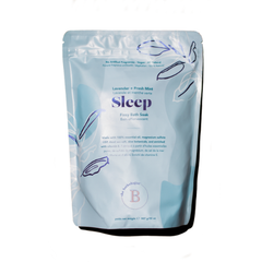 Package of The Bathologist Sleep bath soak with lavender and fresh mint on a white background