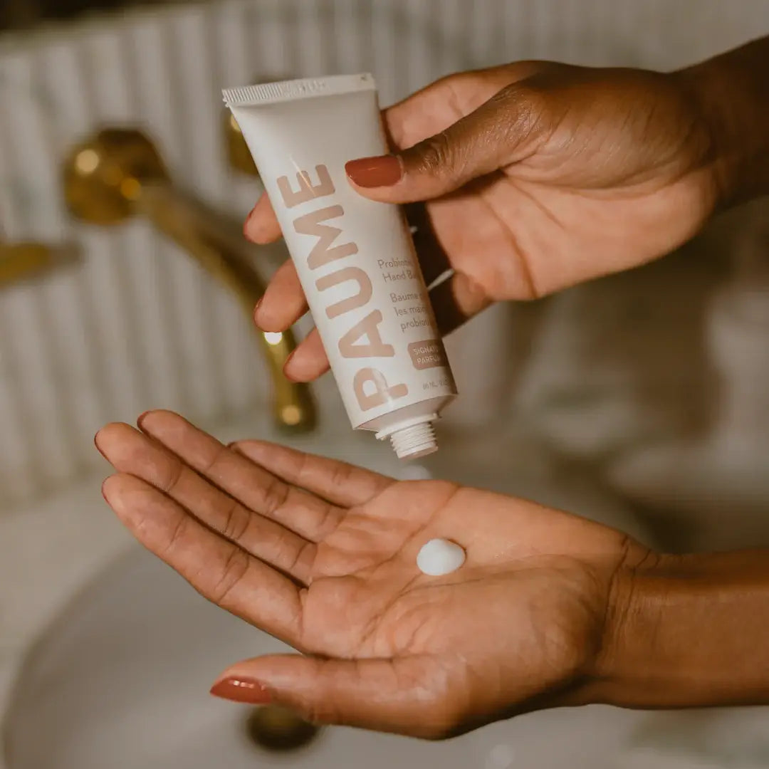 Paume Probiotic hand cream on hands