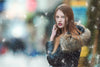 young woman in snow