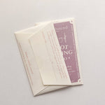 Two Homebound Tarot cards with text and a purple design on a light gray background
