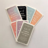 Collection of Homebound tarot cards on a light gray background