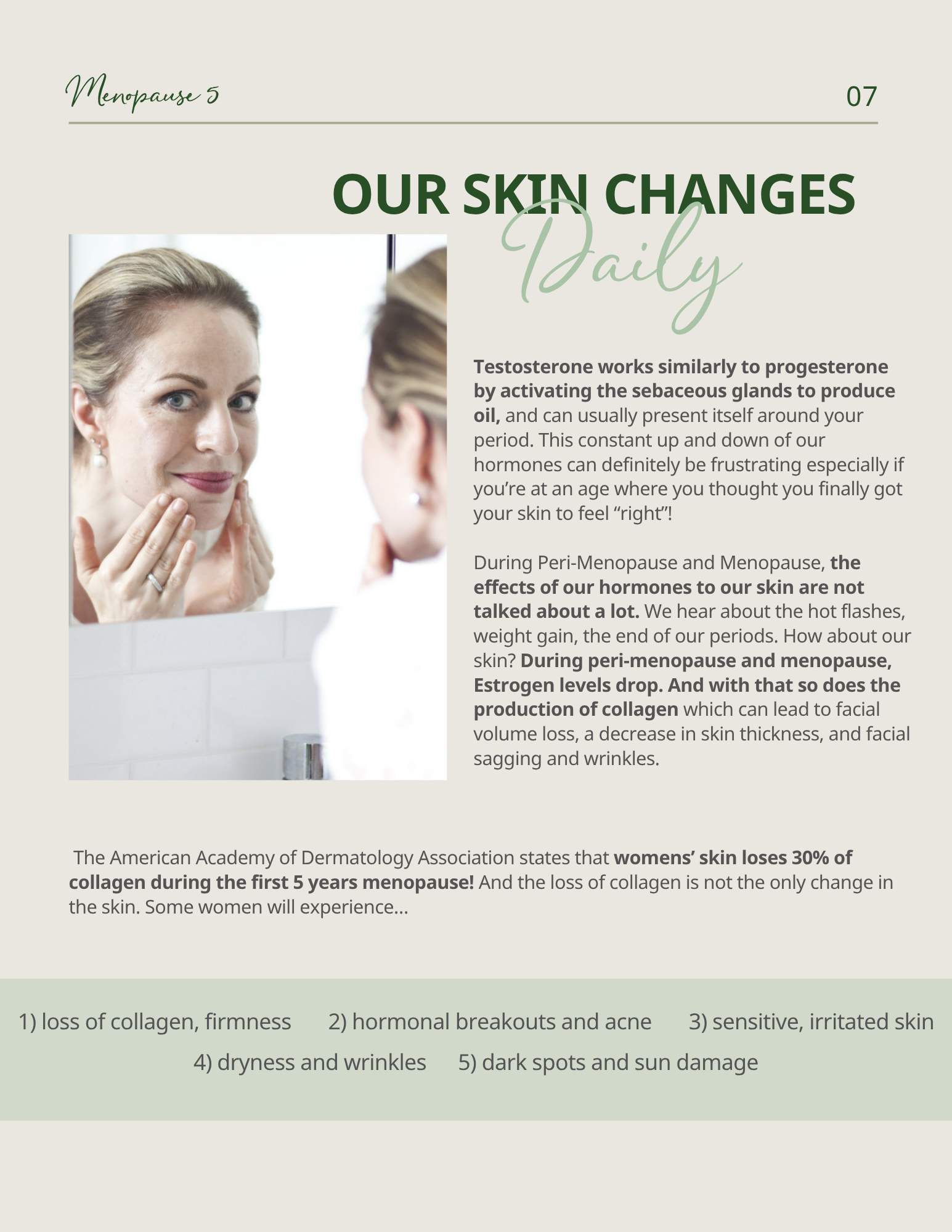 Menopause 5 Menopausal Skincare guide