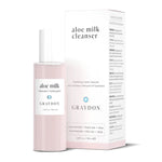 Graydon aloe milk cleanser bottle and packaging on a white background