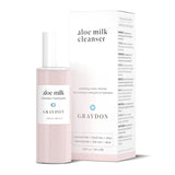 Graydon aloe milk cleanser bottle and packaging on a white background