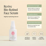 Revive Bio-Retinol Face Serum with product details on a beige background