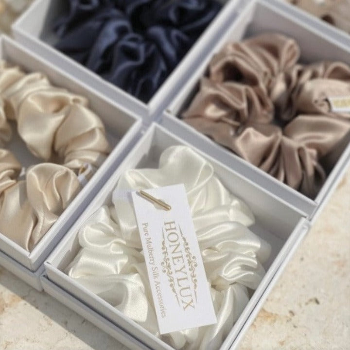 HoneyLux Organic Premium Silk Scrunchie Boxed