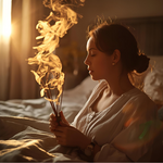 woman with incense sticks 