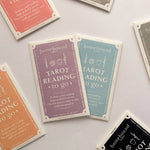Collection of Homebound tarot cards with colorful designs and text on a light gray background