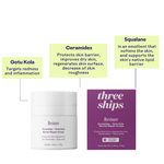 Three Ships Restore cream with ingredients listed on a white background