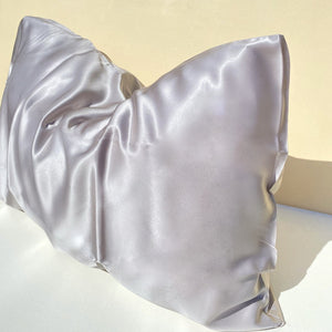 HoneyLux Organic Silk Pillowcase - Light Grey